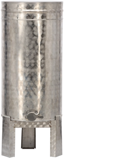 Décanteur en acier inoxydable pour miel 100 l avec support, vanne et couvercle