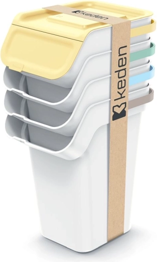 Ensemble de bacs de tri avec filtre carbone 4×25 l Keden Kaddi Q