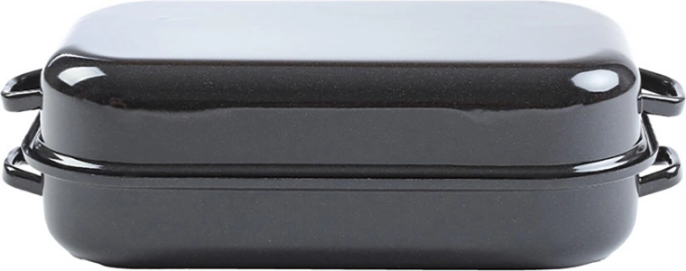 Rôtissoire émaillée avec couvercle 35 × 24 cm, surface lisse