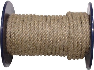 Corde torsadée naturelle 8 mm avec renfort en polypropylène, 100 m