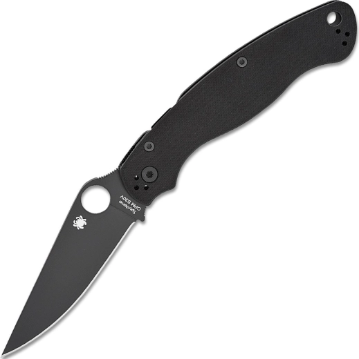 Couteau pliant Spyderco Military 2 tout noir, G10, finition DLC