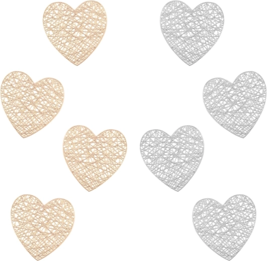 Dessous de verre en plastique en forme de cœur, 4 pcs