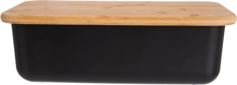 Boîte à pain Black avec couvercle en bambou 40 × 23 × 13 cm