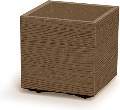 Jardinière Madera Square Eco Wood 29 cm – pot de fleurs carré en plastique à décor bois