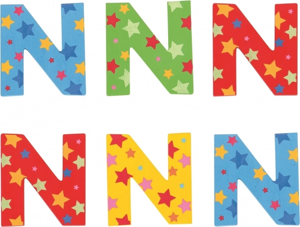 Lettre en bois étoilée N de Bigjigs Toys