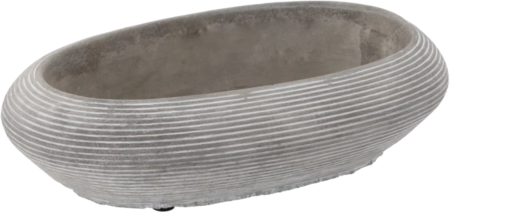 Coupe à fleurs en ciment grise 26,5 × 16 × 7,5 cm