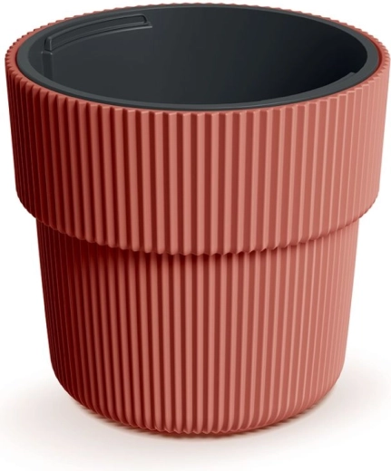 Pot de fleurs avec insert 39 cm, design plastique cuivré MILLY