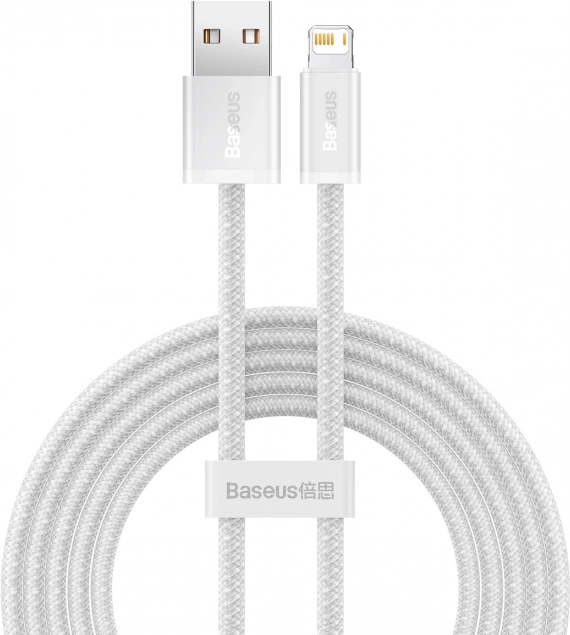 Baseus Dynamic câble USB–Lightning 2 m, charge rapide 2,4 A (blanc)