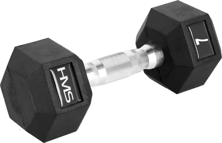 Haltère hexagonal HMS HEX PRO à poignée unique 7 kg