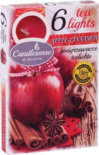 Bougies chauffe-plat parfumées Pomme et cannelle, 6 pcs