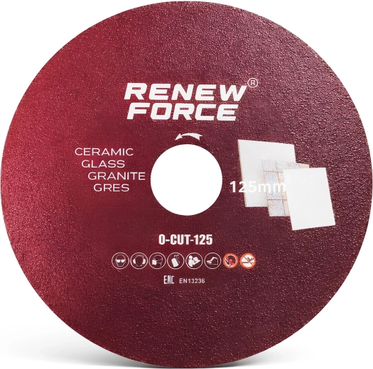 Disque diamant Renew Force o-cut 125 mm pour la découpe du grès cérame et de la céramique - 1 pièce