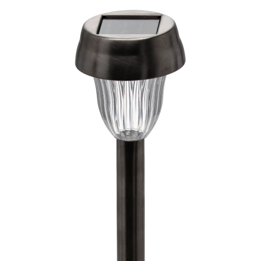 Lampe solaire de jardin MINO 36 cm, blanc froid, inox