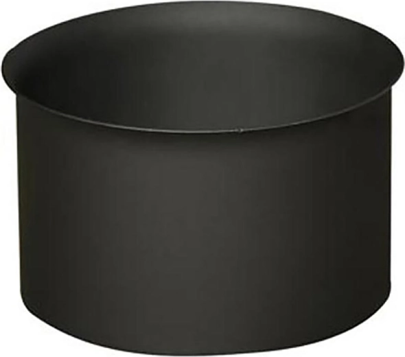 Bague murale de fumisterie 125 mm, acier 1,5 mm, noir