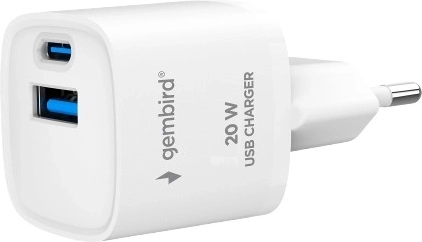chargeur rapide USB 20 W à deux ports, blanc