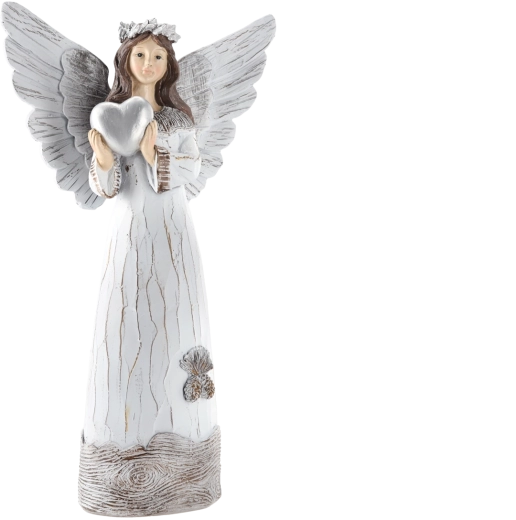 Ange décoratif avec cœur 31 cm