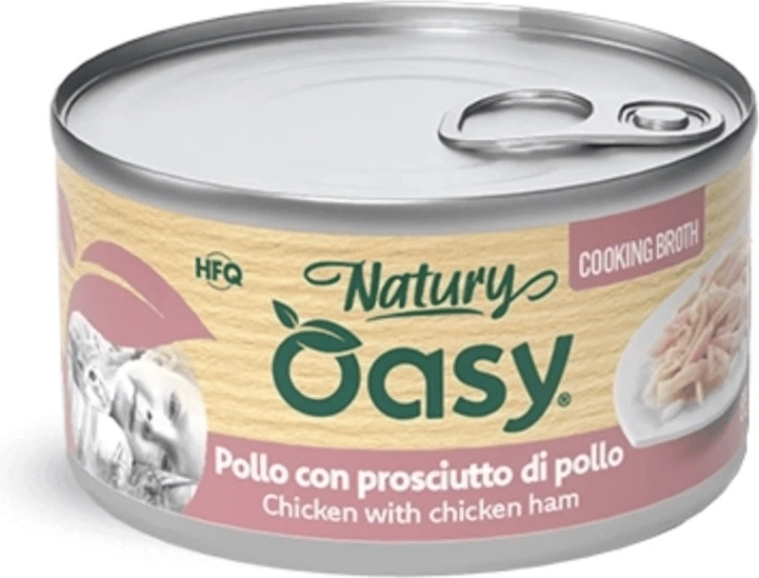 Oasy bouillon pour chats poulet avec jambon de poulet 85 g