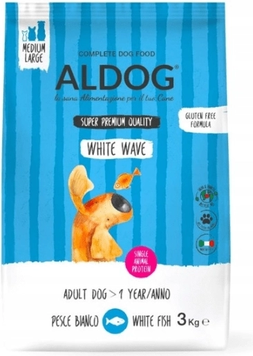 Aldog White Wave croquettes pour chiens adultes M/L au poisson blanc 3 kg