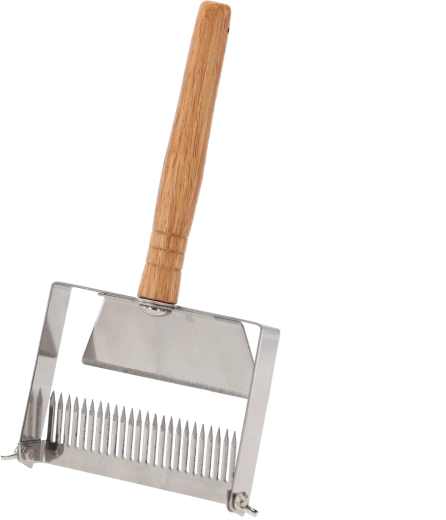 Fourche à désoperculer en acier inoxydable avec manche en bois 25 × 13 cm