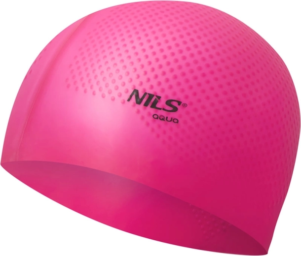 Bonnet de bain en silicone NILS Aqua NQC Dots rose foncé