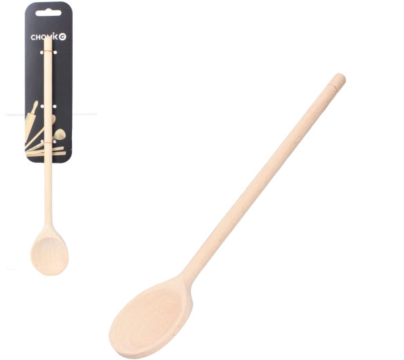 Cuillère de cuisine ronde en bois 30 cm en hêtre