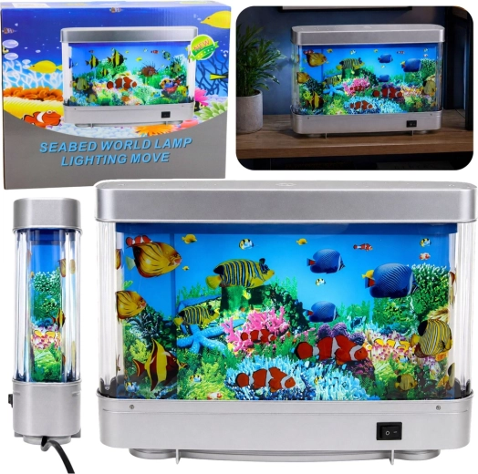 Veilleuse décorative LED aquarium avec poissons mobiles 3D