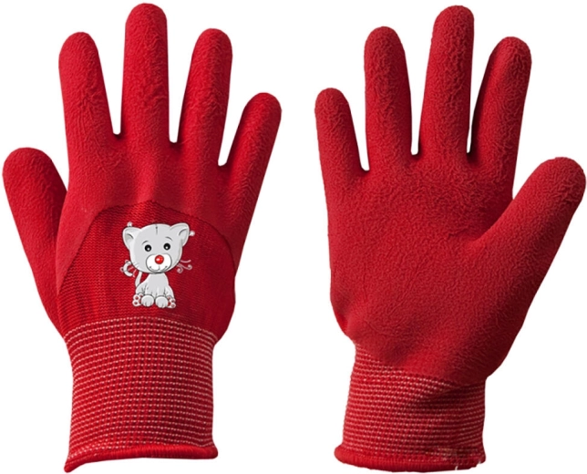 Gants de travail pour enfants KITTY, latex, taille 5