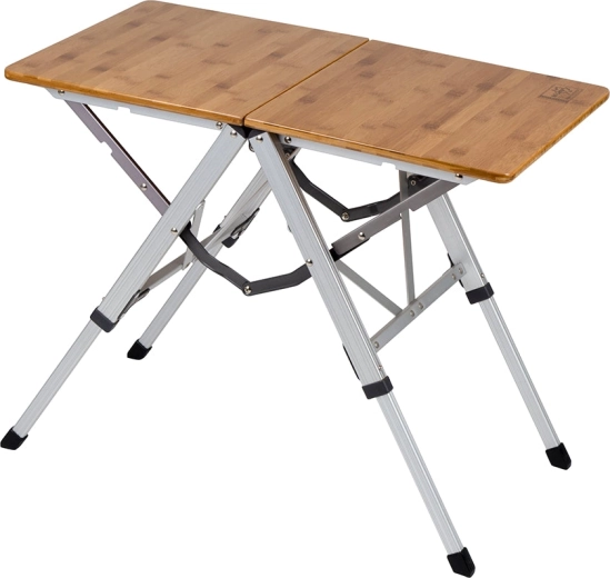 Table de camping pliante en bambou 70 × 40 cm