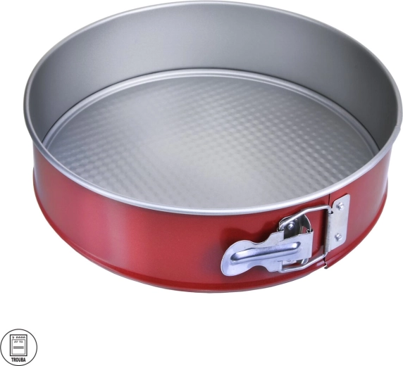 Moule à gâteau en métal antiadhésif 24 cm rouge-gris
