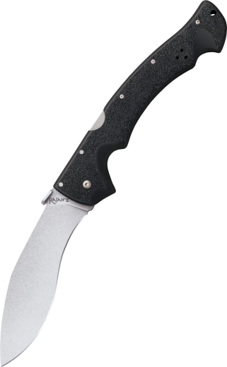 Cold Steel Rajah II couteau de poche, lame stonewash, poignée noire Griv-Ex