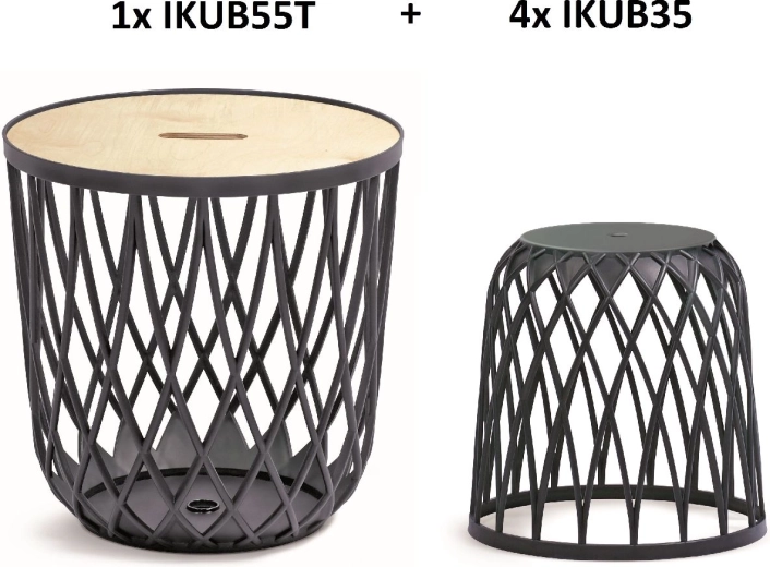 Set de paniers universels Uniqubo 4+1 – anthracite