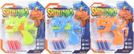 Pistolet dinosaure avec fléchettes en mousse
