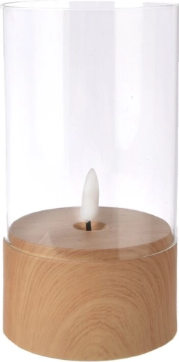 Bougie LED en verre et plastique 8 × 8 × 15 cm