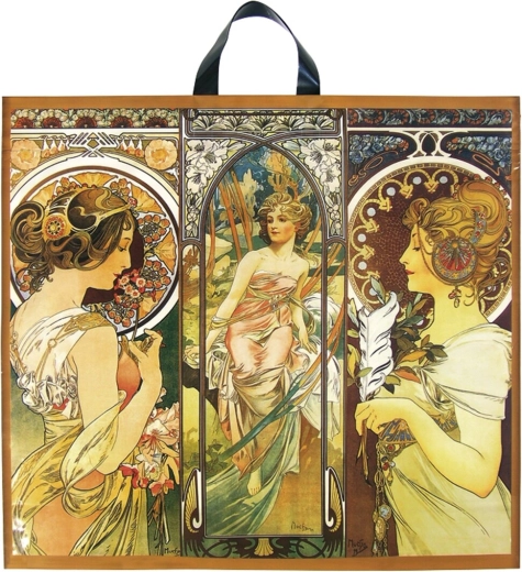 Sac en plastique avec motif Alfons Mucha 55 × 50 cm