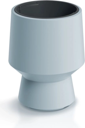 Cache-pot avec insert 34,3 cm – cache-pot moderne en plastique gris clair pour le sol, la terrasse et le balcon