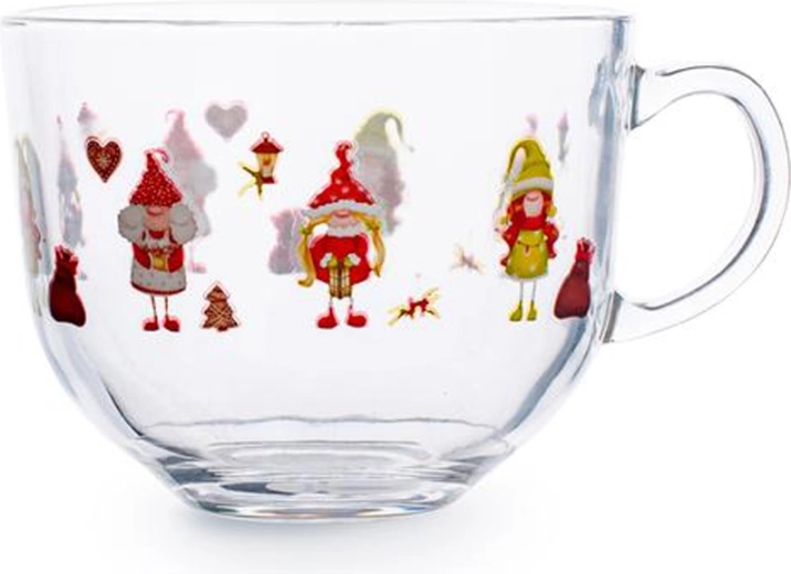 Tasse en verre TORO 400 ml avec motif de petits elfes