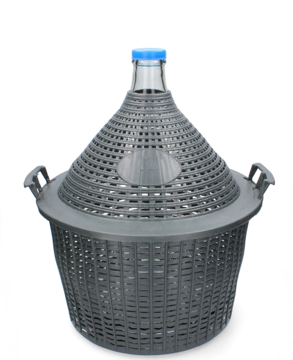 Dame-jeanne en verre 25 l à col étroit avec panier en plastique