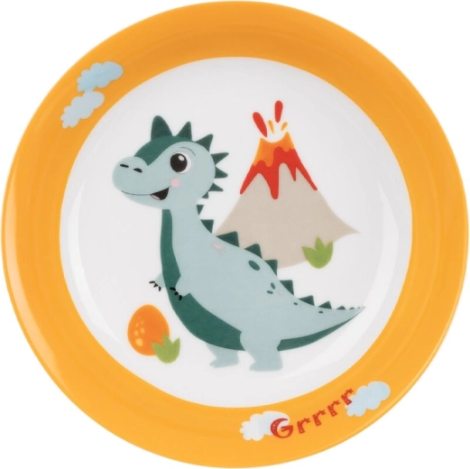 Assiette creuse pour enfant en porcelaine avec motif DINO 19 cm