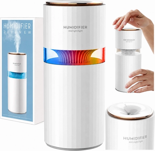 Humidificateur d’air et diffuseur d’arômes pour voiture avec rétroéclairage LED 400 ml - 1 pièce