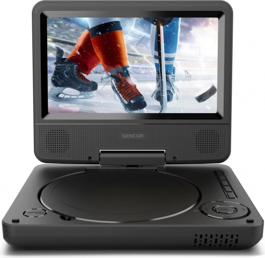 Lecteur DVD portable Sencor avec écran LCD rotatif 7", USB/SD
