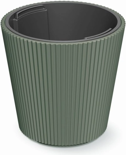 pot de fleurs Milly avec insert 24 cm vert foncé