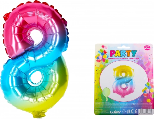 Ballon gonflable arc-en-ciel chiffre 8