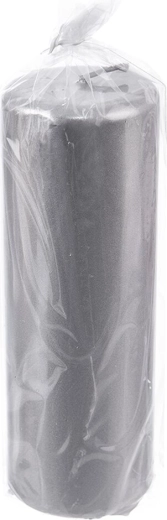 Bougie cylindrique argentée 6 × 12 cm