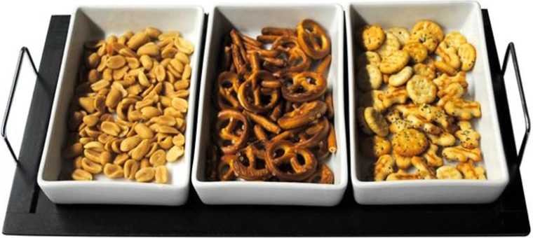 Set de service de bols avec plateau TORO rectangulaire