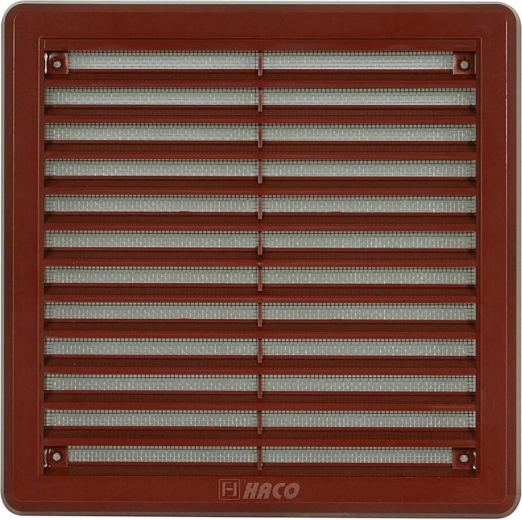 Grille d’aération avec moustiquaire 200 × 200 mm, marron