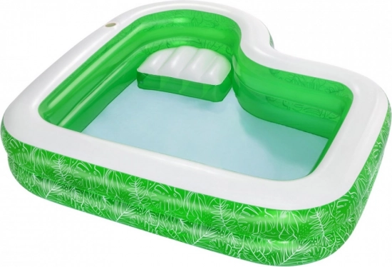 Piscine de jardin pour enfants Tropical Paradise 231 × 231 × 51 cm avec siège intégré et porte-gobelet BESTWAY