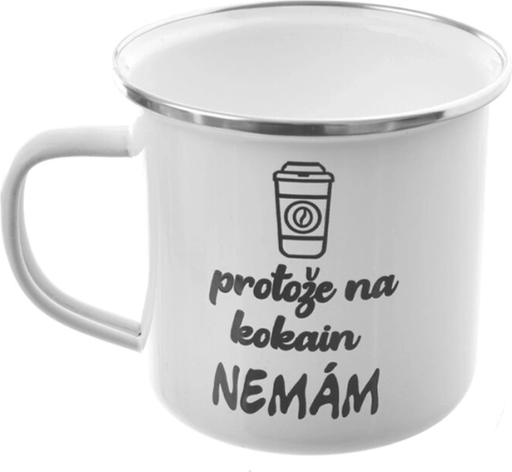 Mug émaillé blanc « Parce que… » 500 ml