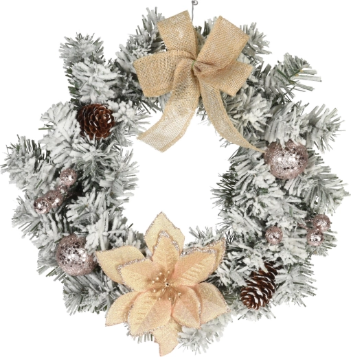 Couronne de Noël en rotin 30 cm – assortiment de couleurs