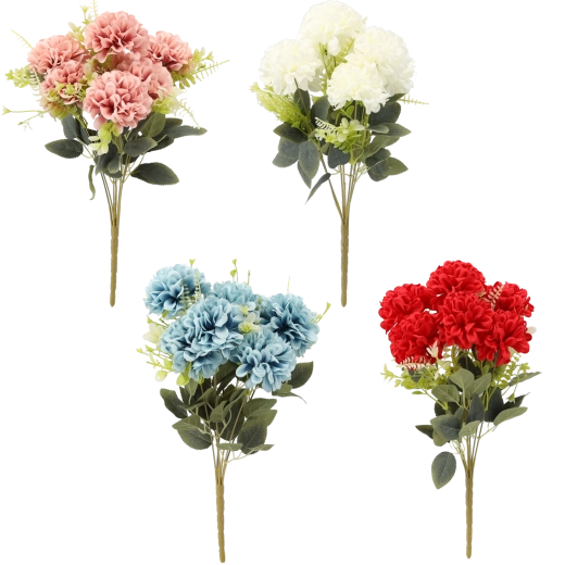 Branche artificielle – bouquet de 7 fleurs 42 cm, mélange de couleurs