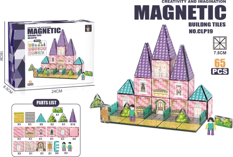 Jeu de construction magnétique Château – 65 pièces