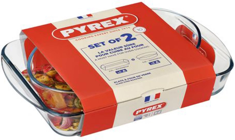 Ensemble de plats à four en verre PYREX 2 pcs 2,7 l + 2,2 l